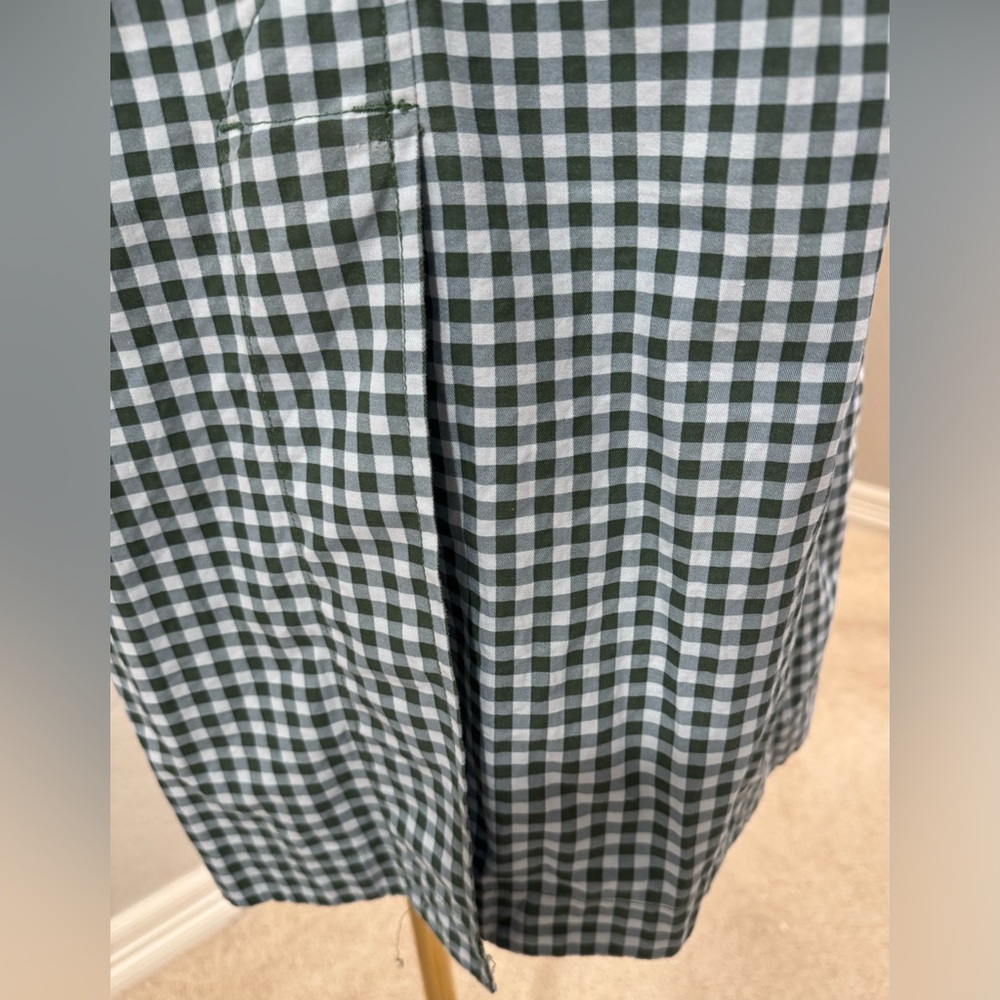 NWOT Free Assembly Plaid Blue & Green Checkered Gingham Everyday Trench Coat - Picture 13 of 16